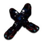 Dark Geometric Wolf Print Muay Thai Shin Guard