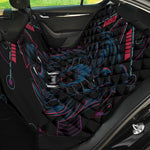 Dark Geometric Wolf Print Pet Car Back Seat Cover