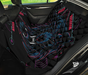 Dark Geometric Wolf Print Pet Car Back Seat Cover