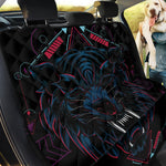 Dark Geometric Wolf Print Pet Car Back Seat Cover