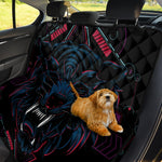 Dark Geometric Wolf Print Pet Car Back Seat Cover