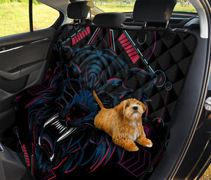 Dark Geometric Wolf Print Pet Car Back Seat Cover