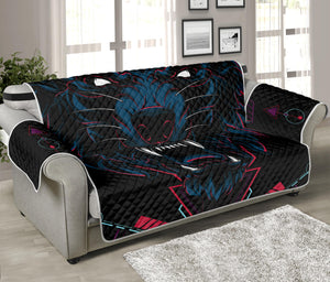 Dark Geometric Wolf Print Sofa Protector