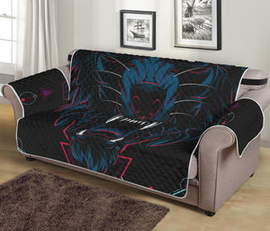 Dark Geometric Wolf Print Sofa Protector