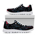 Dark Geometric Wolf Print White Running Shoes