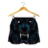 Dark Geometric Wolf Print Women's Shorts