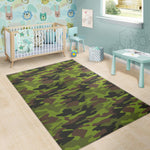 Dark Green And Black Camouflage Print Area Rug GearFrost