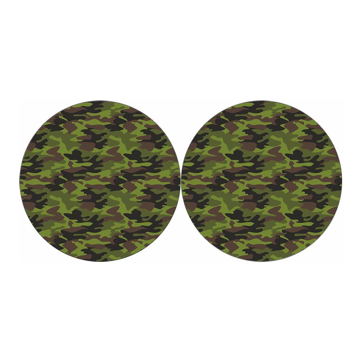 Dark Green And Black Camouflage Print Car Coasters