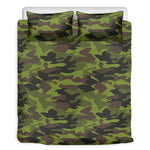 Dark Green And Black Camouflage Print Duvet Cover Bedding Set