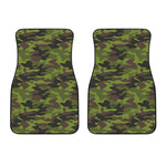 Dark Green And Black Camouflage Print Front Car Floor Mats