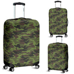 Dark Green And Black Camouflage Print Luggage Cover GearFrost