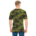Dark Green And Black Camouflage Print Men's T-Shirt