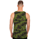 Dark Green And Black Camouflage Print Men's Tank Top