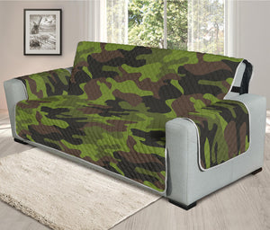 Dark Green And Black Camouflage Print Oversized Sofa Protector