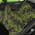 Dark Green And Black Camouflage Print Pet Car Back Seat Cover