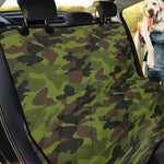 Dark Green And Black Camouflage Print Pet Car Back Seat Cover