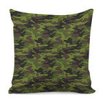 Dark Green And Black Camouflage Print Pillow Cover