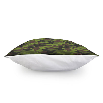 Dark Green And Black Camouflage Print Pillow Cover