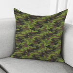Dark Green And Black Camouflage Print Pillow Cover