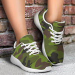 Dark Green And Black Camouflage Print Sport Shoes GearFrost