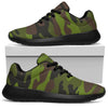 Dark Green And Black Camouflage Print Sport Shoes GearFrost