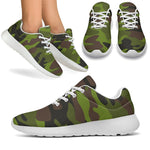 Dark Green And Black Camouflage Print Sport Shoes GearFrost