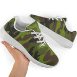 Dark Green And Black Camouflage Print Sport Shoes GearFrost