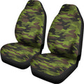 Dark Green And Black Camouflage Print Universal Fit Car Seat Covers
