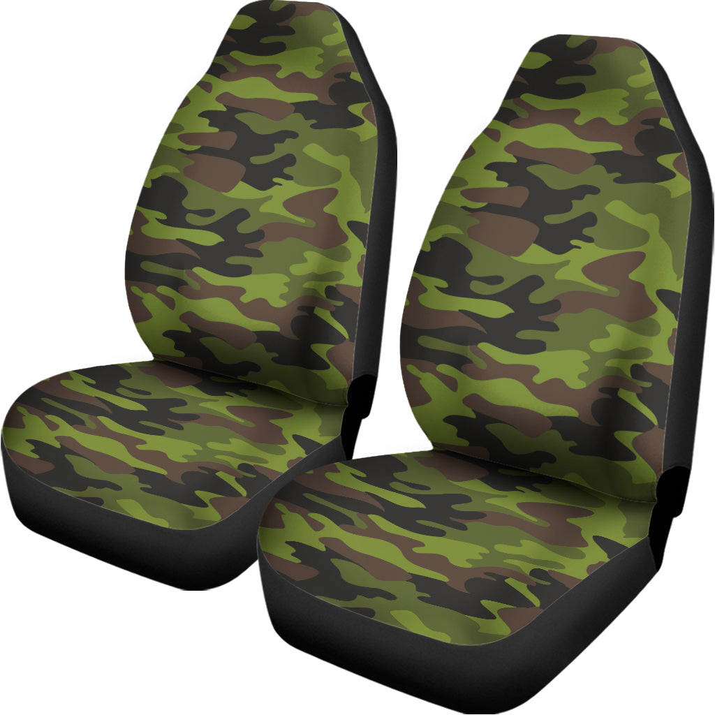 Dark Green And Black Camouflage Print Universal Fit Car Seat Covers