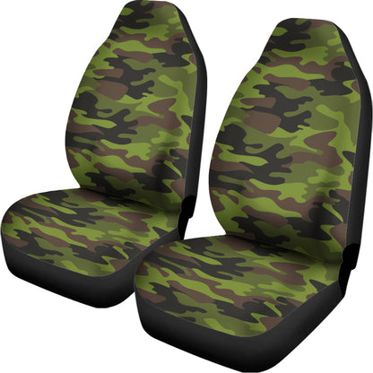 Dark Green And Black Camouflage Print Universal Fit Car Seat Covers