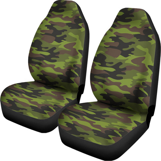 Dark Green And Black Camouflage Print Universal Fit Car Seat Covers