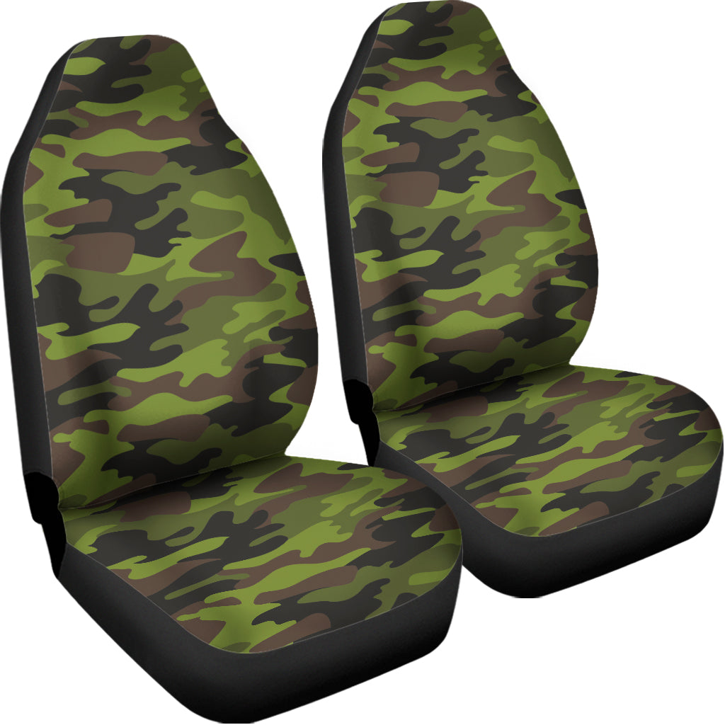 Dark Green And Black Camouflage Print Universal Fit Car Seat Covers