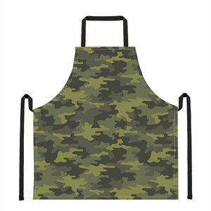 Dark Green Camouflage Print Apron