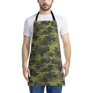 Dark Green Camouflage Print Apron