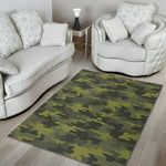Dark Green Camouflage Print Area Rug GearFrost
