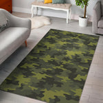 Dark Green Camouflage Print Area Rug GearFrost