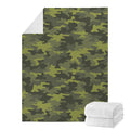 Dark Green Camouflage Print Blanket