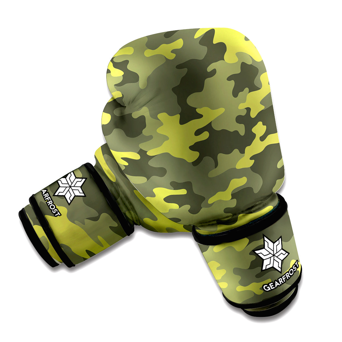 Dark Green Camouflage Print Boxing Gloves