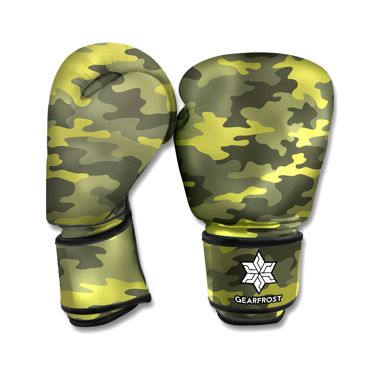 Dark Green Camouflage Print Boxing Gloves