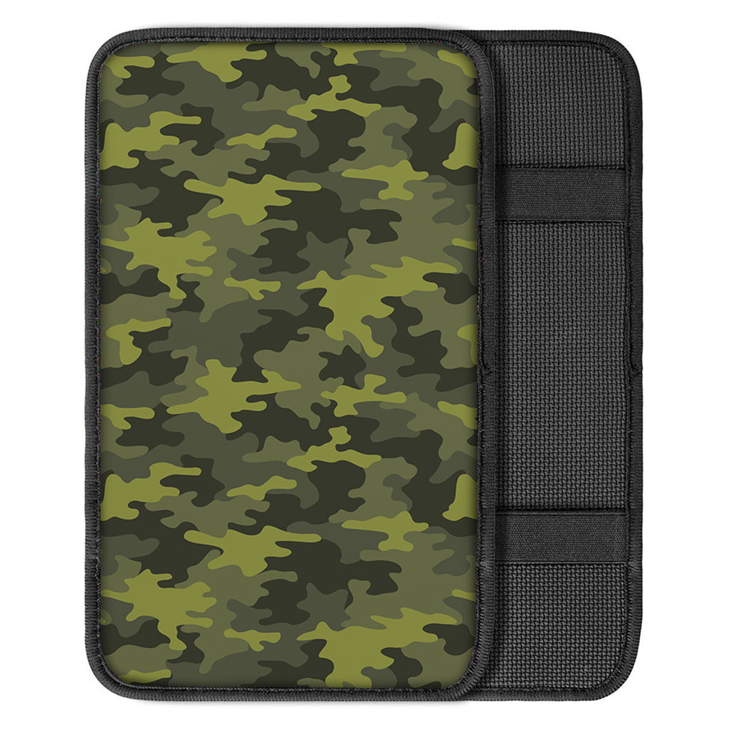 Dark Green Camouflage Print Car Center Console Cover