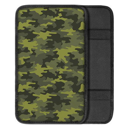 Dark Green Camouflage Print Car Center Console Cover