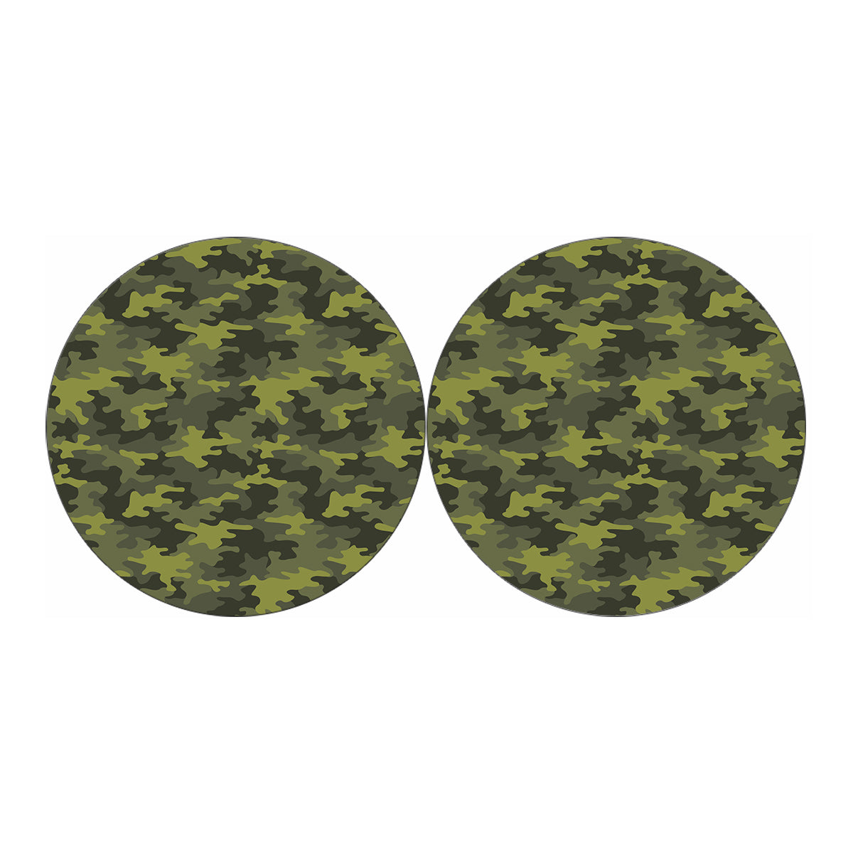 Dark Green Camouflage Print Car Coasters
