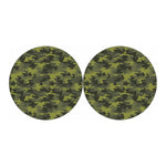Dark Green Camouflage Print Car Coasters