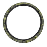 Dark Green Camouflage Print Car Steering Wheel Cover