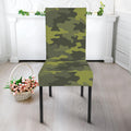 Dark Green Camouflage Print Dining Chair Slipcover