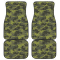 Dark Green Camouflage Print Front and Back Car Floor Mats