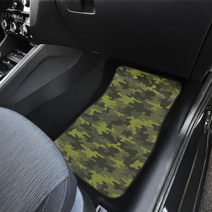 Dark Green Camouflage Print Front and Back Car Floor Mats