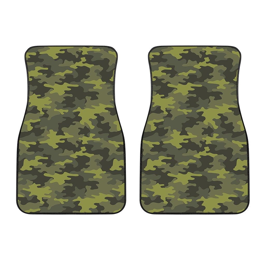 Dark Green Camouflage Print Front Car Floor Mats