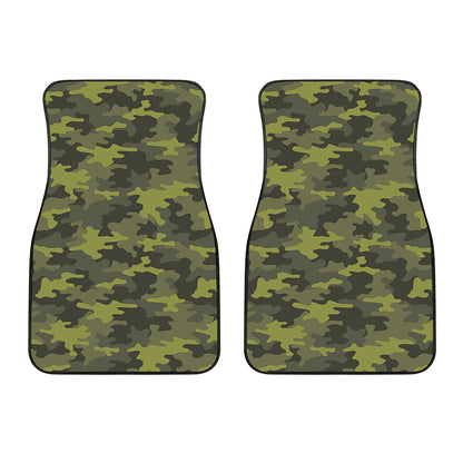 Dark Green Camouflage Print Front Car Floor Mats