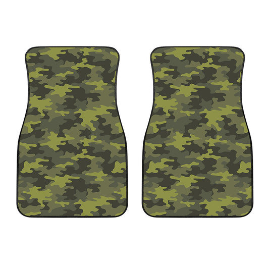 Dark Green Camouflage Print Front Car Floor Mats